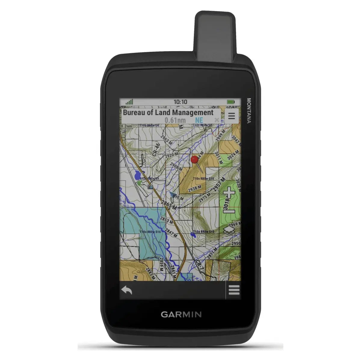 Garmin Montana 710 Handheld-GPS-Gerät mit Farbdisplay, Kompass und Routeninformationen.