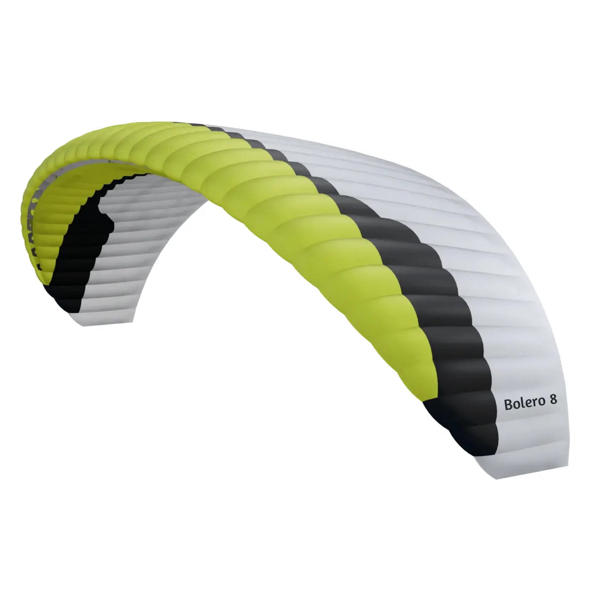 Gin Bolero 8 Beginner (EN-A) Gleitschirm, ideal für Einsteiger, zeigt einfaches Handling und hohe Sicherheit im Flug, perfekt für erste Thermikflüge.