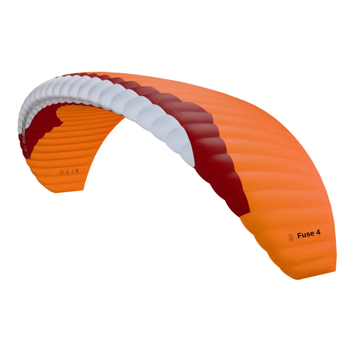Gin Fuse 4 Tandem Gleitschirm, EN-B zertifiziert, ideal für professionelle Tandempiloten. Stabil und einfach zu starten, perfekt für Schulungen und gewerbliche Flüge.