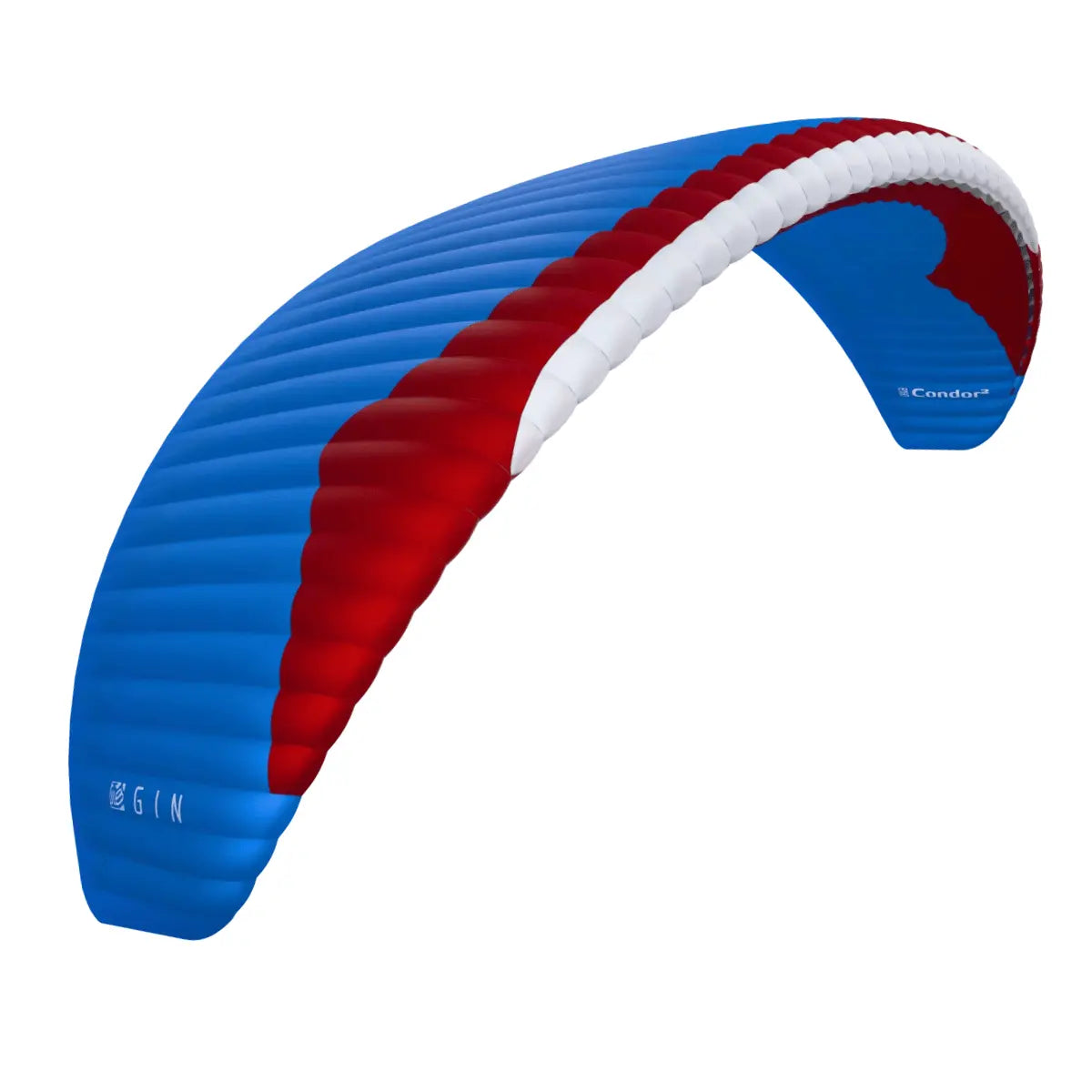 Gin Yeti Tandem 3 (EN-A) Gleitschirm mit GIN-Logo, ideal für sicheres Hike & Fly, ultraleicht, geeignet für Bergtouren und Flugschulen.