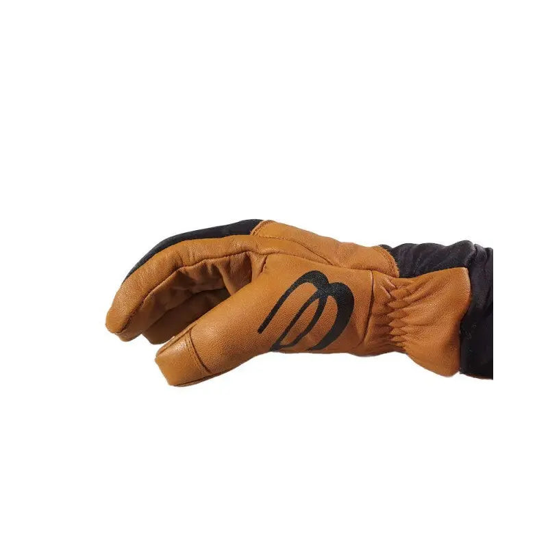 Basisrausch Graphit Evo (Frühling) Paragliding-Handschuh, weiches Ziegenleder, Logo sichtbar, entwickelt für optimalen Tragekomfort und Griffigkeit während des Fliegens.