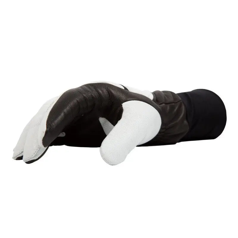 Basisrausch Kristall Flex Gleitschirmhandschuh aus Hirsch- und Ziegenleder, bietet hervorragenden Tragekomfort und Flexibilität, ideal für Frühling und Sommer.