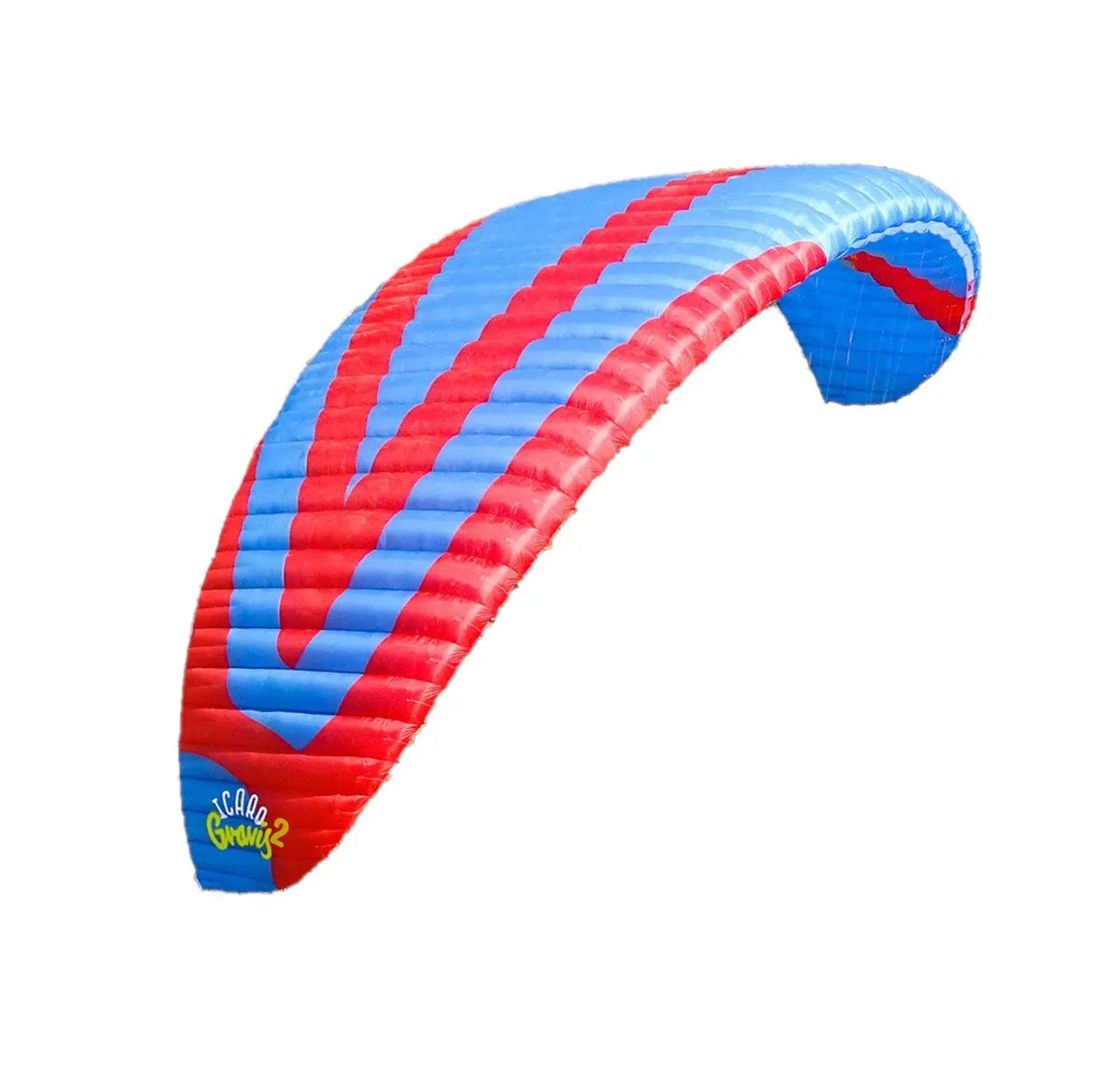 Icaro Gravis 2 Gleitschirm in der Luft, ideal für vielseitige Piloten, bekannt für herausragende Leistung und Sicherheit, angeboten von Paragliding24.ch.