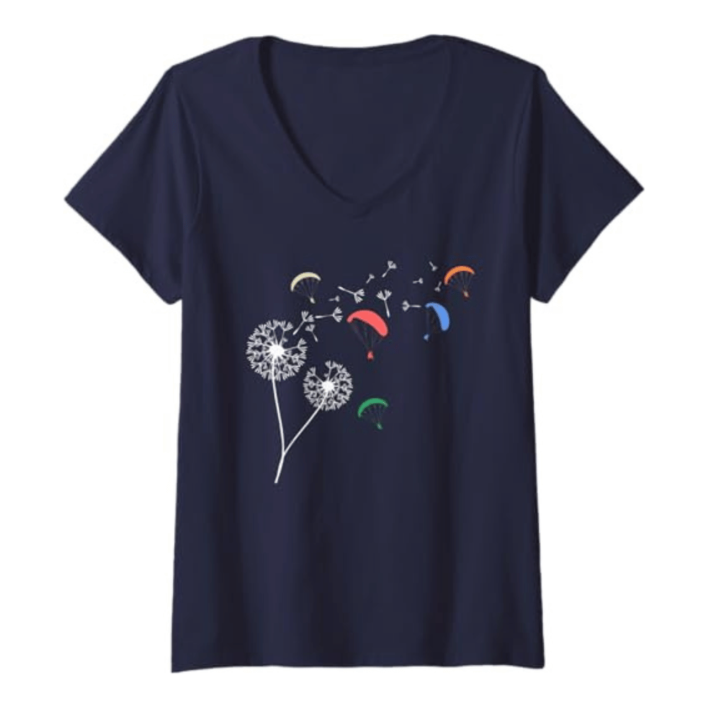 Paragliding T-shirt &quot;Pusteblume&quot; V-Neck women
