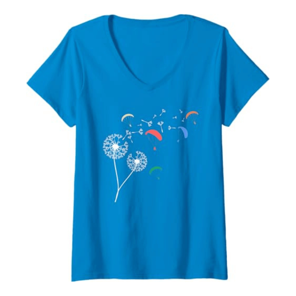 Paragliding T-shirt &quot;Pusteblume&quot; V-Neck women