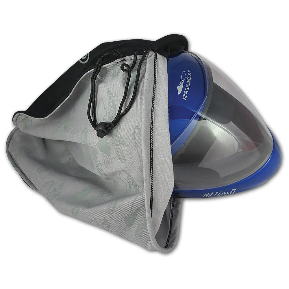 Charly Premium Fleece Helmschutzbeutel mit Schnürzug, ideal für den Schutz von Helmen und Fluginstrumenten beim Transport.