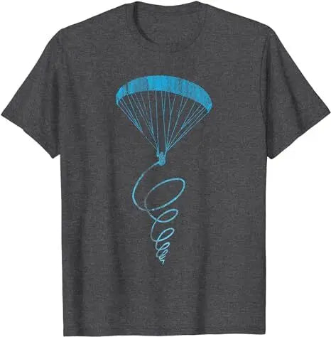 Paragliding T-Shirt Thermik mit Fallschirm-Design, ideal für Gleitschirmflieger. Perfekt für Piloten und Sportliebhaber. Klassischer Schnitt, 100% Baumwolle.