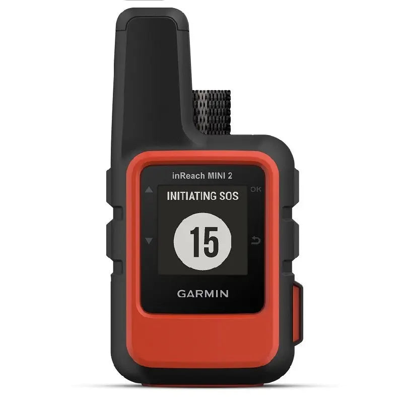 Garmin inReach Mini 2 Satelliten-GPS-Gerät mit schwarzem Zifferblatt, ideal für Gleitschirmflieger zur Notfallkommunikation und Navigation in entlegenen Gebieten.
