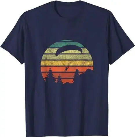 Paragliding T-Shirt Retro mit Gleitschirm-Motiv, ideal für Paraglider und Sportliebhaber. Perfektes Geschenk, klassischer Schnitt, 100% Baumwolle.
