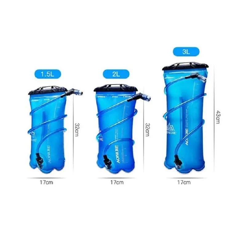 Aonijie Trinkblase TPU 1,5l/2l/3l mit Spiralrohr, ideal für Outdoor-Aktivitäten, zeigt robusten Wasserbehälter mit abnehmbarem Schlauch für einfache Reinigung und Nutzung.