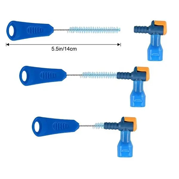 Trinkblasen Reinigungsset 4 in 1 mit flexibler Schlauchbürste, großer und kleiner Bürste, sowie faltbarem Bügel, ideal für effiziente Reinigung und Trocknung.