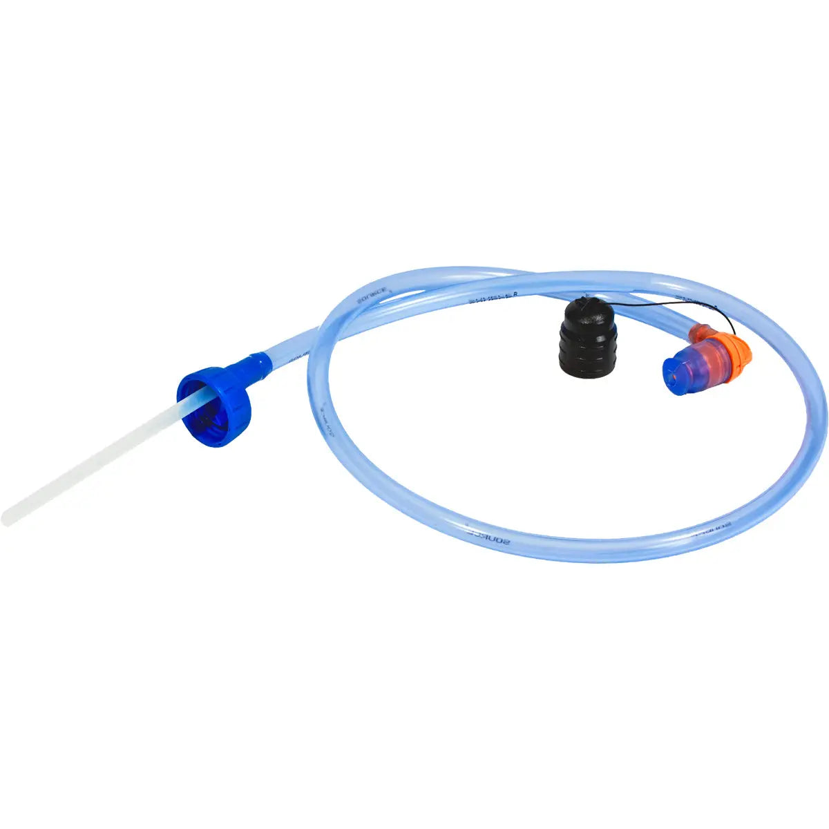 Ortlieb Trinkschlauch mit Adapter für PET-Flaschen, ausgestattet mit Beißventil und Schraubkappe, verwandelt Wasserbehälter in mobile Trinksysteme.