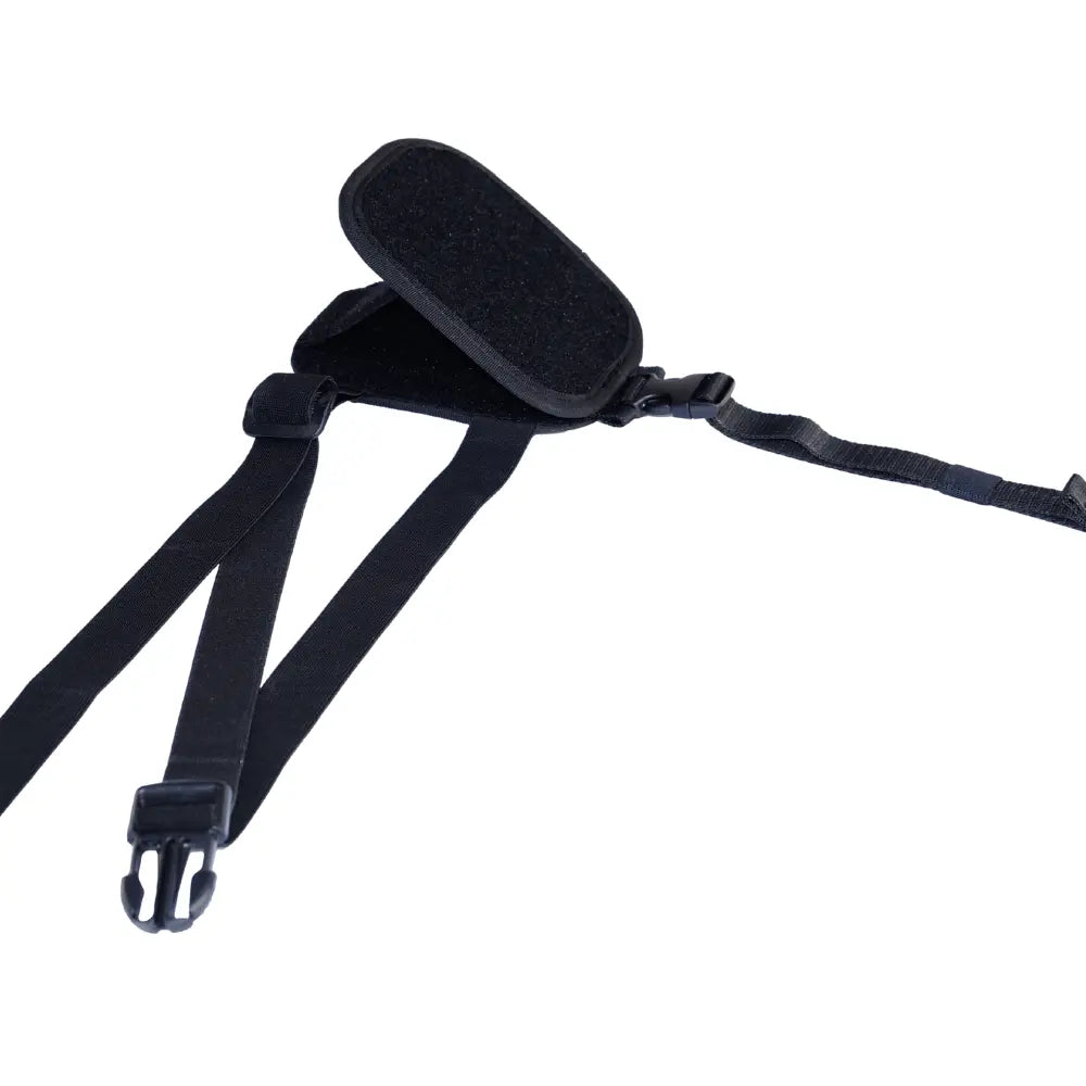 Charly 2-Punkt Variometer Beinhalterung, schwarze Halterung mit verstellbaren Beingurten zur sicheren Befestigung von Instrumenten am Oberschenkel für das Paragliding.