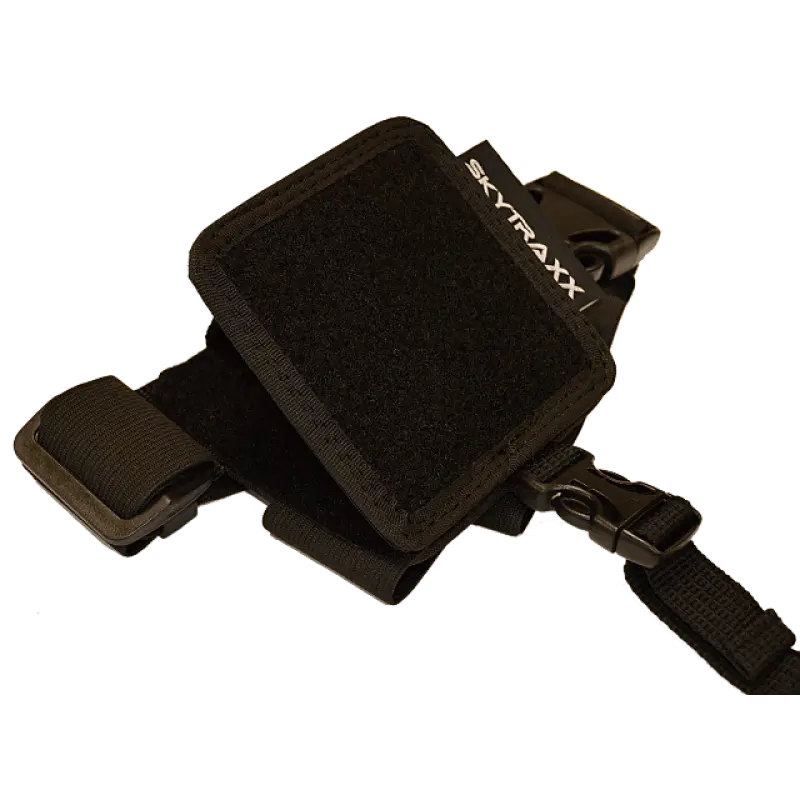 Skytraxx Variometer Komfort Beinhalterung für sicheren Halt am Oberschenkel, doppelte Beingurte verhindern Verrutschen, mit verstellbarem Neigungswinkel und Sicherungsschlaufe.
