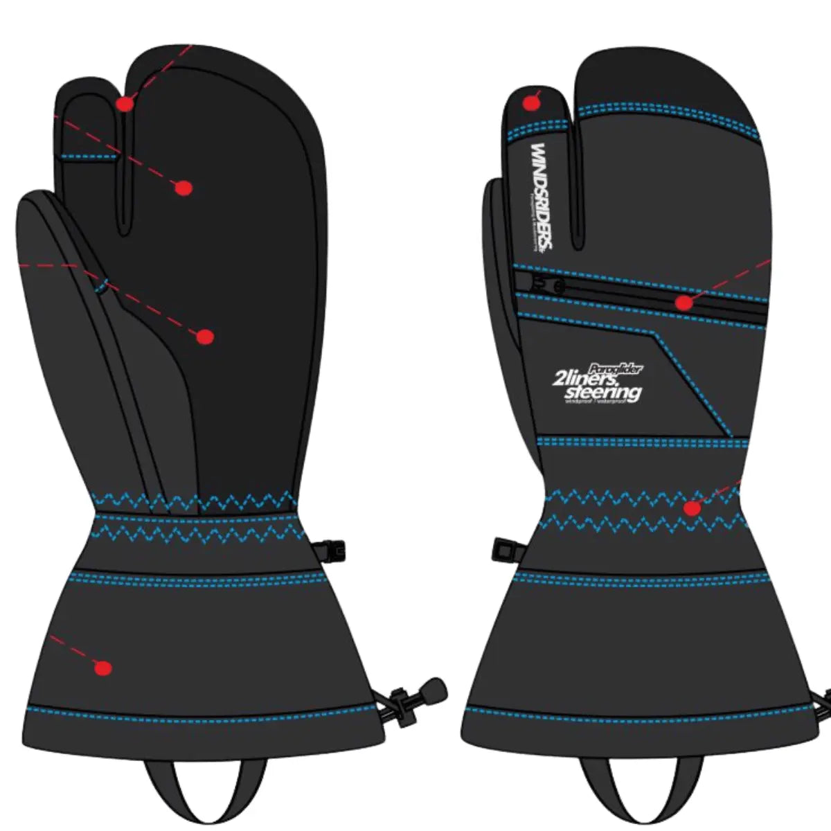 WindsRiders 3-Finger Handschuhe (für 2-Liner)