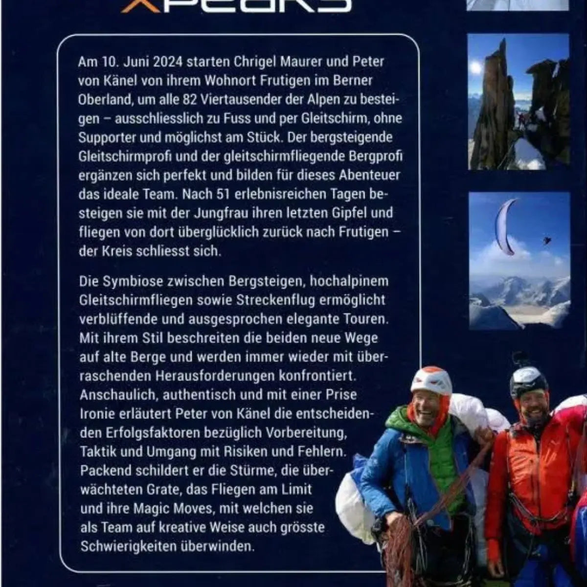 XPeaks - Neue Wege auf alte Berge! Gleitschirmflieger mit Bergsteigern genießen spektakuläre Ausblicke in den Alpen.